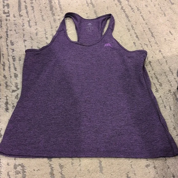 Adidas Heathered Purple Razorback Tank Top - Picture 2 of 5